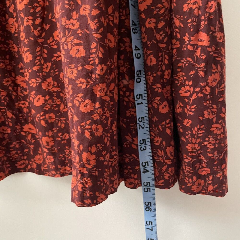 Old Navy Red Ditsy Floral Elastic Waist Tiered Hem Halter Maxi Dress Size L - Picture 8 of 12